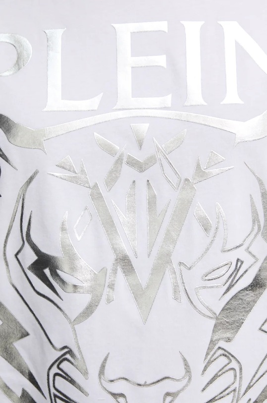 PLEIN SPORT tricou din bumbac AADC.MTK7946.STE001N alb