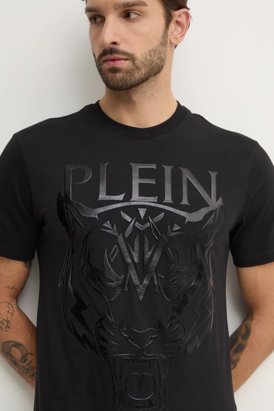 PLEIN SPORT t-shirt bawełniany czarny AADC.MTK7946.STE001N