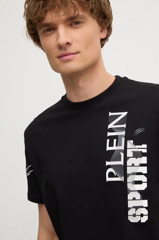 Памучна тениска PLEIN SPORT черен AADC.MTK7950.STE001N