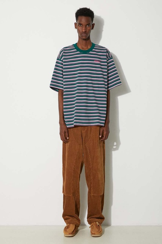 adidas Originals cotton t-shirt 80s Loose Striped Tee JC6521 green AW24