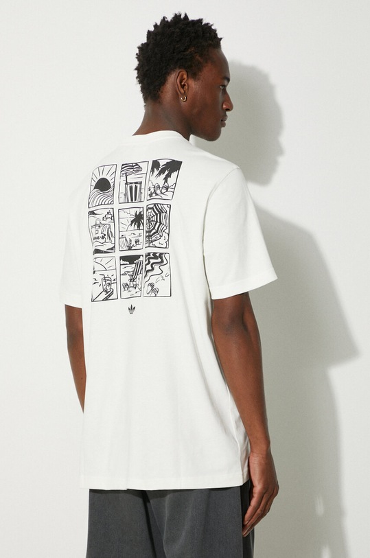 adidas Originals cotton t-shirt 80s Graphic Beach Day regular beige JC6540