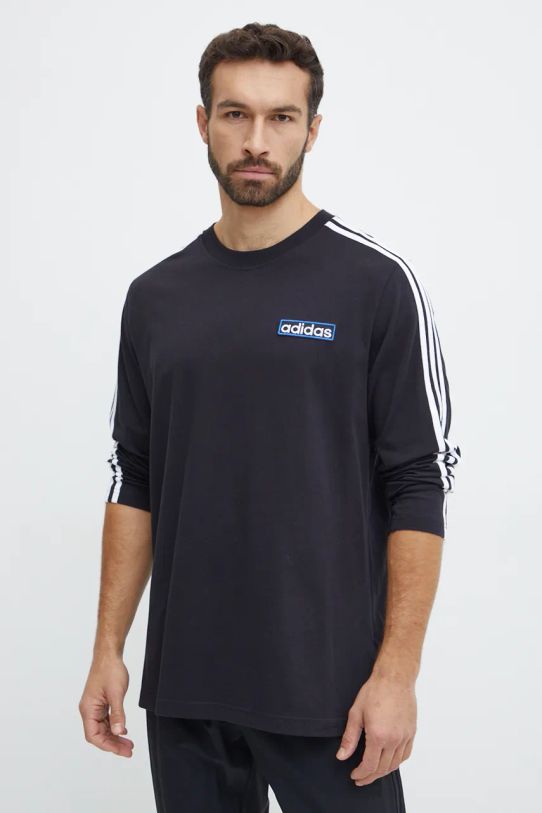 Бавовняний лонгслів adidas Originals Adibreak Longsleeve Tee regular чорний IY4850