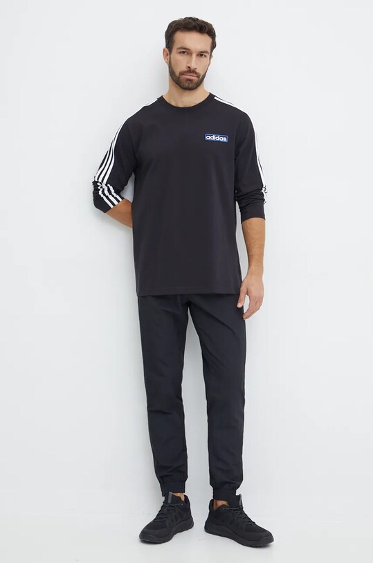 Хлопковый лонгслив adidas Originals Adibreak Longsleeve Tee IY4850 чёрный AW24