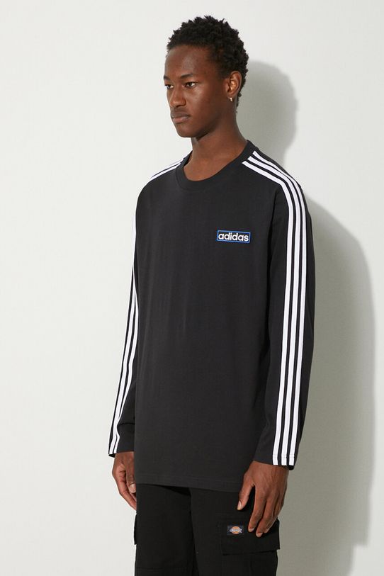 Памучна блуза с дълги ръкави adidas Originals Adibreak Longsleeve Tee черен IY4850