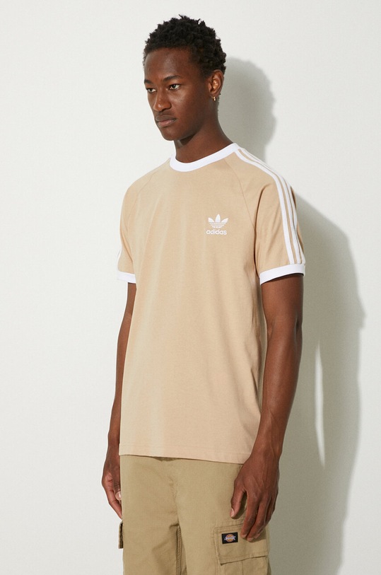 Bavlnené tričko adidas Originals Adicolor Classics 3-Stripes Tee béžová IZ2366