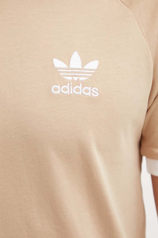 Бавовняна футболка adidas Originals Adicolor Classics 3-Stripes Tee IZ2366 бежевий