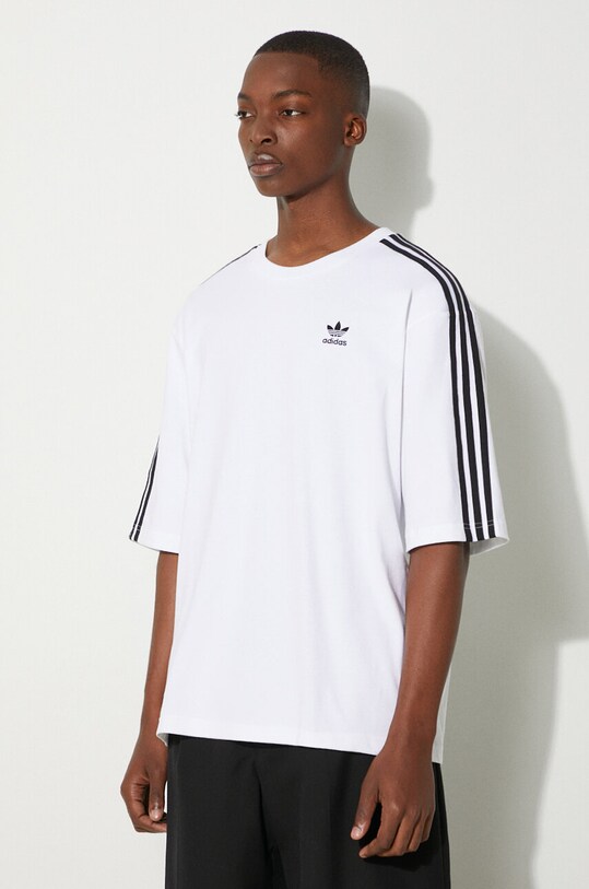 adidas Originals tricou din bumbac Adicolor Oversized Tee alb IZ2474