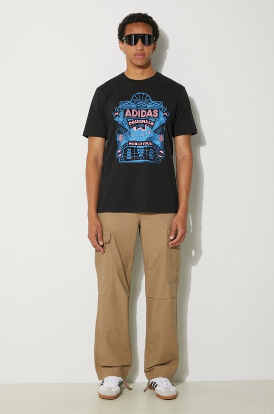 Βαμβακερό μπλουζάκι adidas Originals Street 4 IZ2585 μαύρο AW24