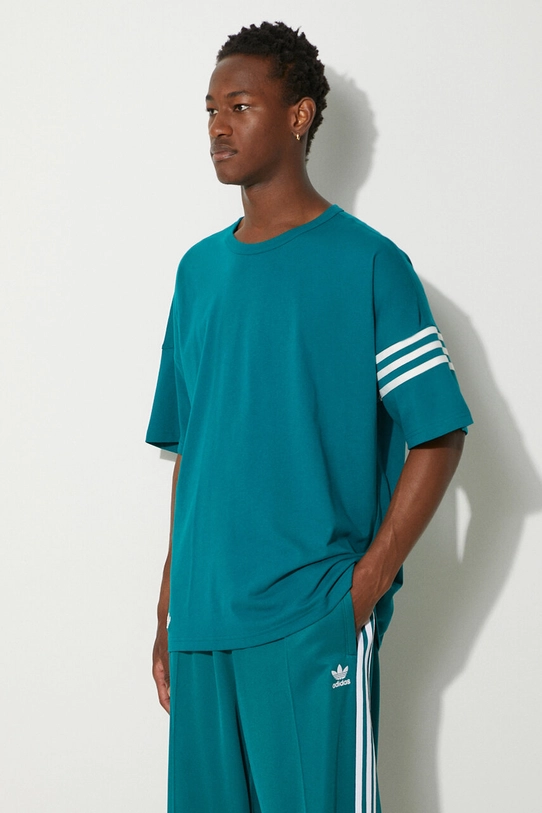 adidas Originals t-shirt in cotone Neuclassics Tee turchese JF9138