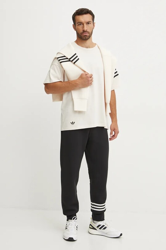 Βαμβακερό μπλουζάκι adidas Originals Neuclassics Tee JF9139 μπεζ AW24