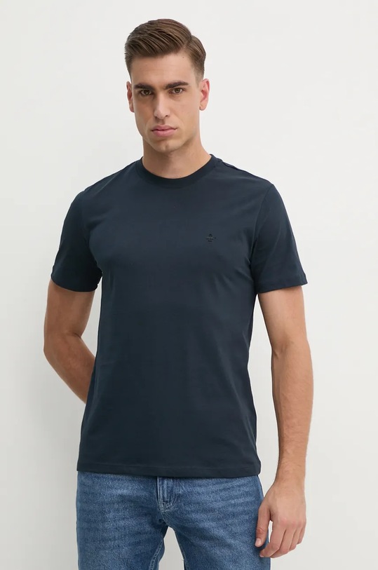 Liu Jo tricou din bumbac uni bleumarin QXX017.J4819