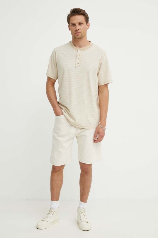 Levi's polo bawełniane A7198 beżowy AW24