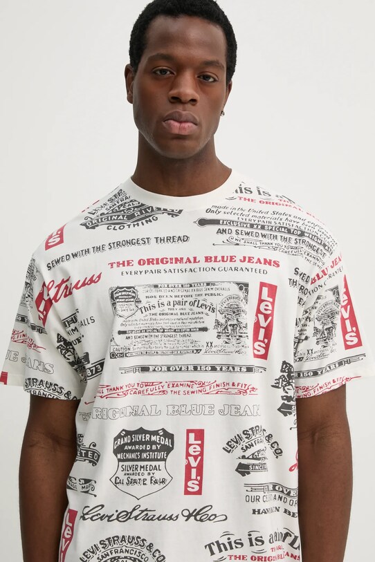 Levi's t-shirt bawełniany beżowy 87373