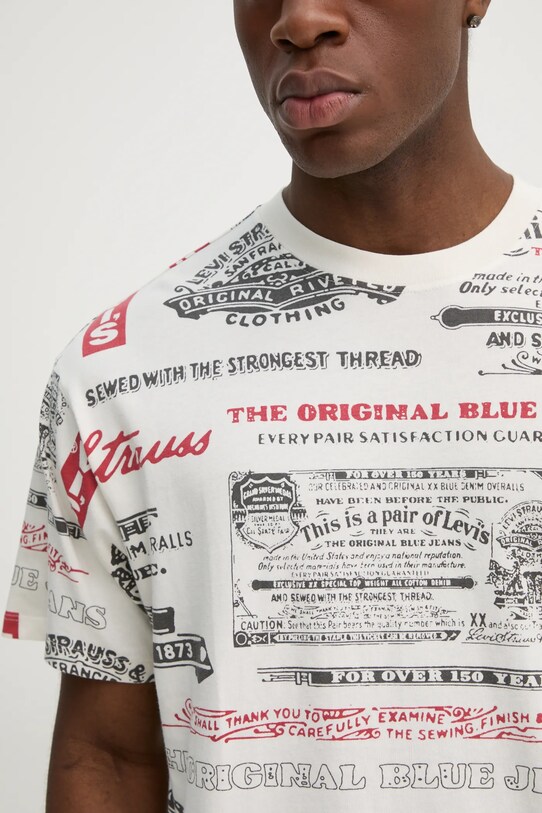 Levi's t-shirt bawełniany 87373 beżowy