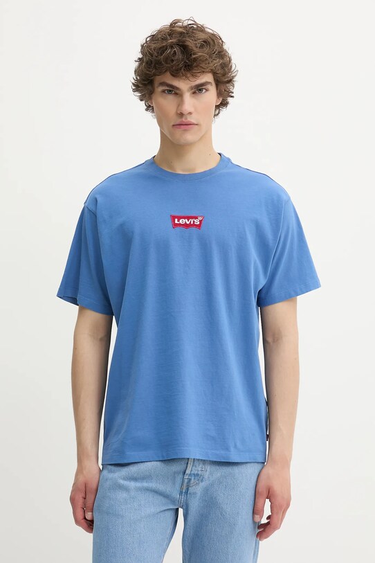 Levi's t-shirt bawełniany nadruk niebieski 87373