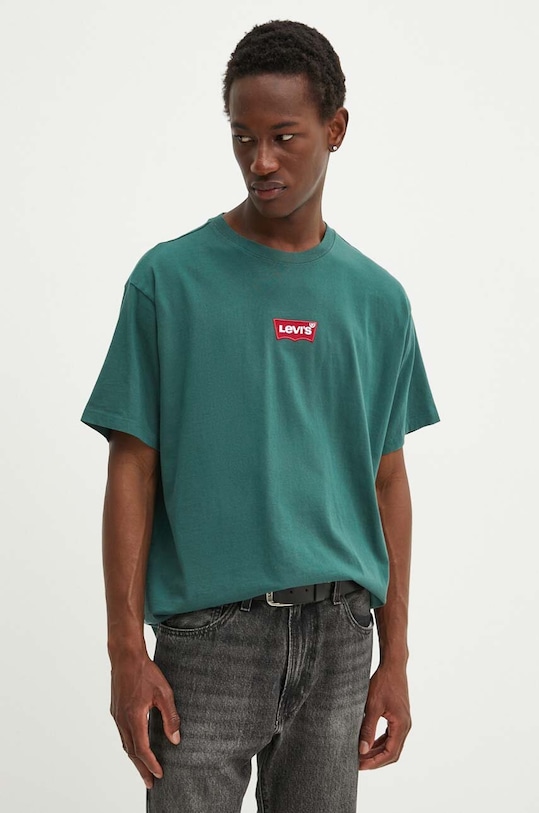 Levi's t-shirt bawełniany nadruk zielony 87373