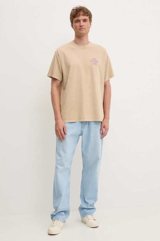 Levi's t-shirt bawełniany 87373 beżowy SS25