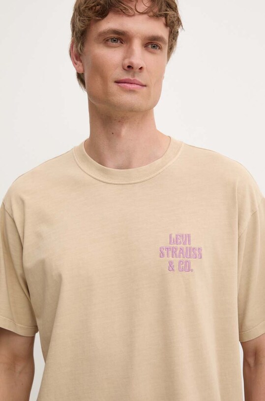 Levi's tricou din bumbac bej 87373