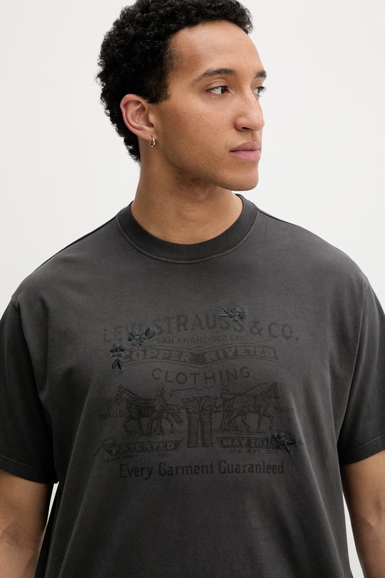 Levi's t-shirt męski bawełniany szary 87373