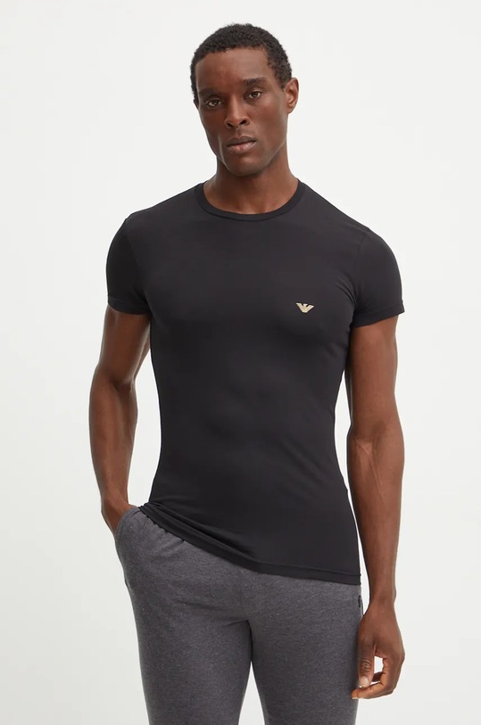 Emporio Armani Underwear t-shirt lounge z elastanem czarny 111035.4F512