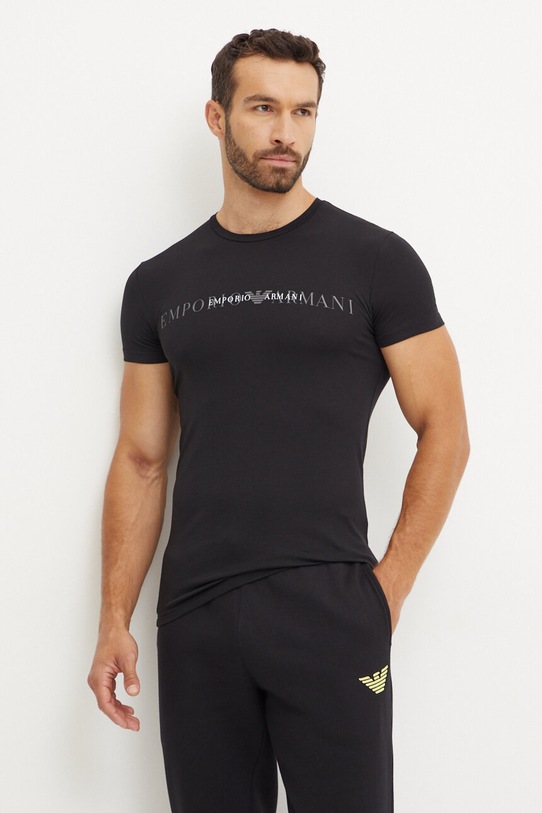 Tričko Emporio Armani Underwear potisk černá 111035.4F729