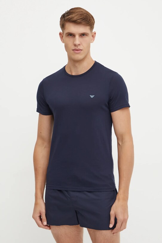 Emporio Armani Underwear tricou lounge din bumbac 2-pack print bleumarin 111267.4F722