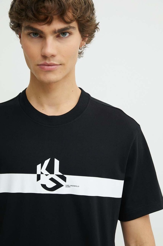 Karl Lagerfeld Jeans t-shirt bawełniany nadruk czarny 245D1701