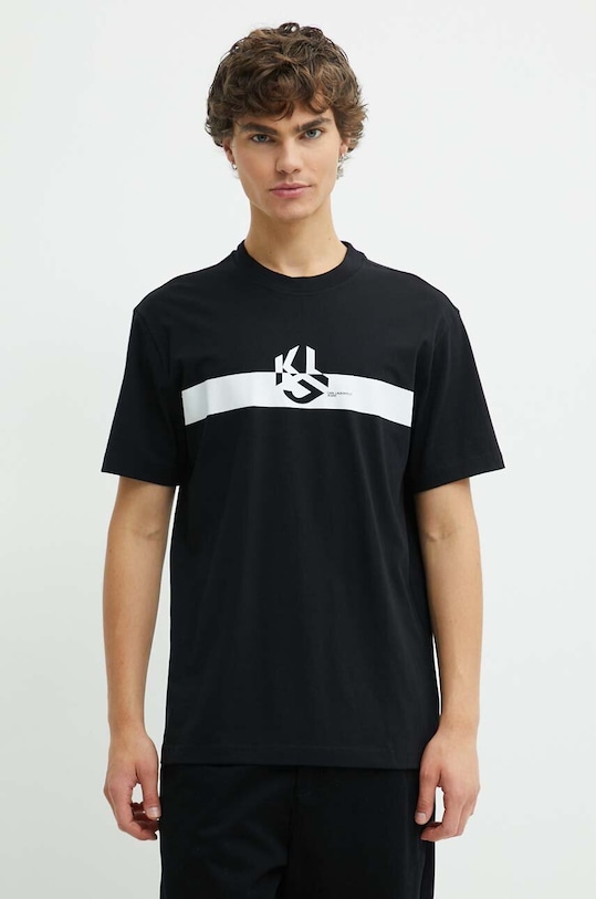 Karl Lagerfeld Jeans t-shirt bawełniany czarny 245D1701
