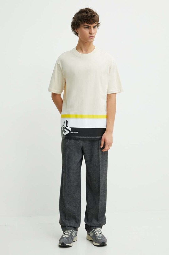 Karl Lagerfeld Jeans t-shirt bawełniany 245D1702 beżowy AW24