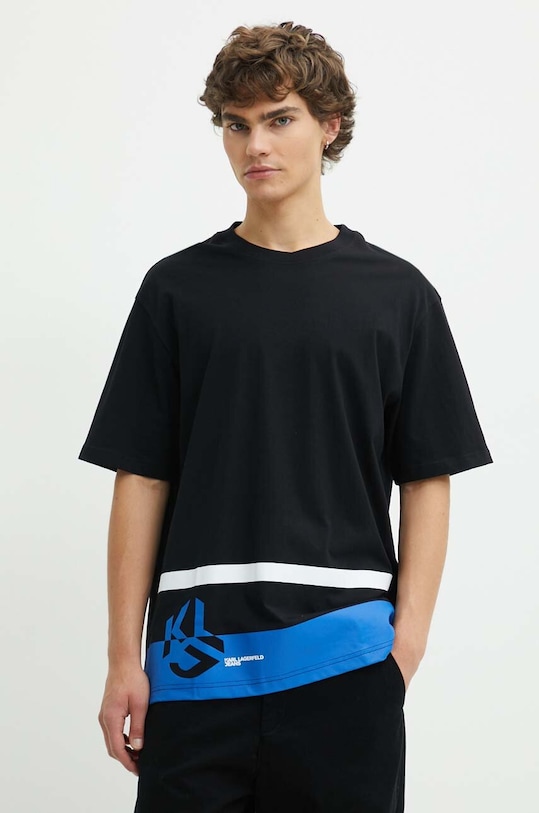 Karl Lagerfeld Jeans tricou din bumbac print negru 245D1702