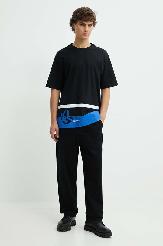 Karl Lagerfeld Jeans tricou din bumbac 245D1702 negru AW24