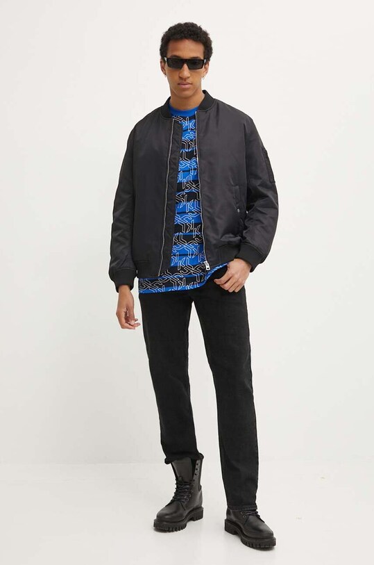 Karl Lagerfeld Jeans tricou din bumbac 245D1703 bleumarin AW24