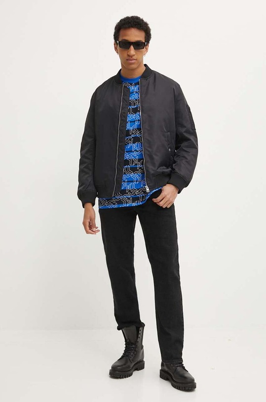 Karl Lagerfeld Jeans t-shirt bawełniany 245D1703 granatowy AW24