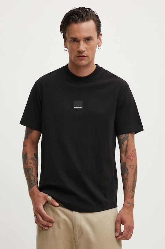 Karl Lagerfeld Jeans t-shirt bawełniany regular czarny 245D1705