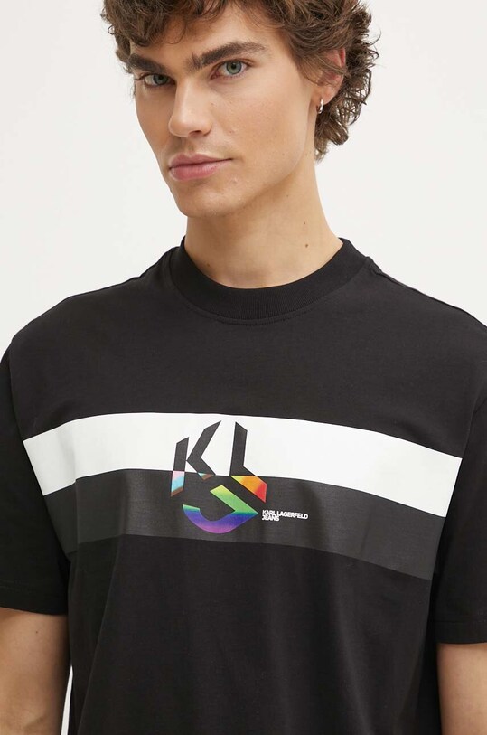 Karl Lagerfeld Jeans tricou din bumbac negru 245D1708