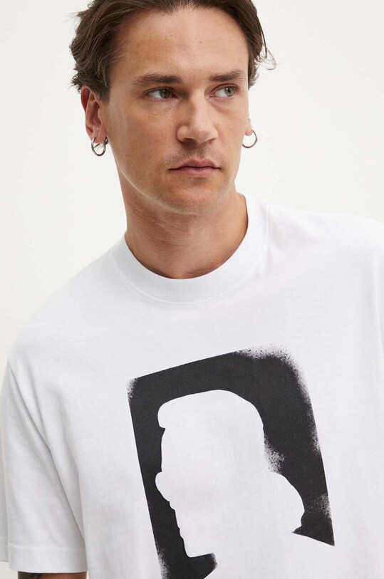 Karl Lagerfeld Jeans tricou din bumbac alb 245D1709