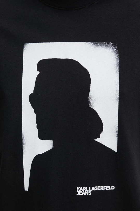 Karl Lagerfeld Jeans pamut póló 245D1709 fekete