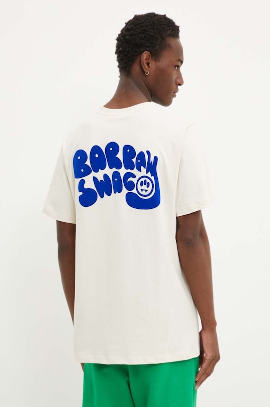 Barrow t-shirt bawełniany nadruk beżowy F4BWUATH062