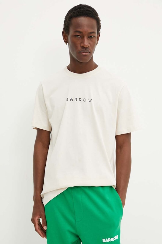 Odzież Barrow t-shirt bawełniany F4BWUATH062 beżowy