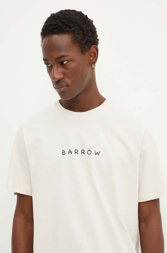 Barrow t-shirt bawełniany beżowy F4BWUATH062