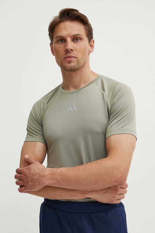 adidas Performance t-shirt treningowy Gym+ z elastanem beżowy IR5875