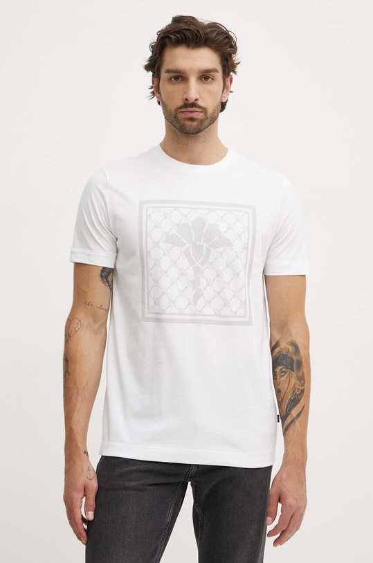 Joop! t-shirt bawełniany nadruk biały 30042365
