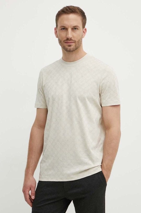 Joop! t-shirt bawełniany wzorzyste beżowy 30042885