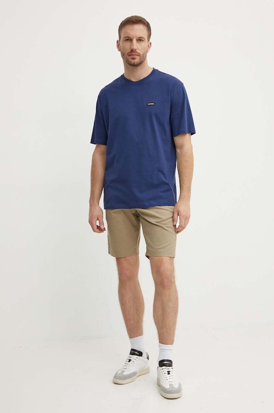 Бавовняна футболка Karl Lagerfeld 245M2110 блакитний AW24