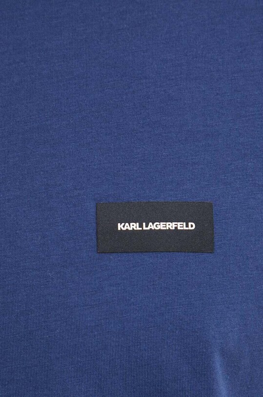 Бавовняна футболка Karl Lagerfeld 245M2110 блакитний