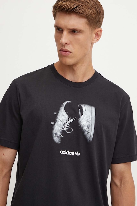 Bavlněné tričko adidas Originals potisk černá IY3431