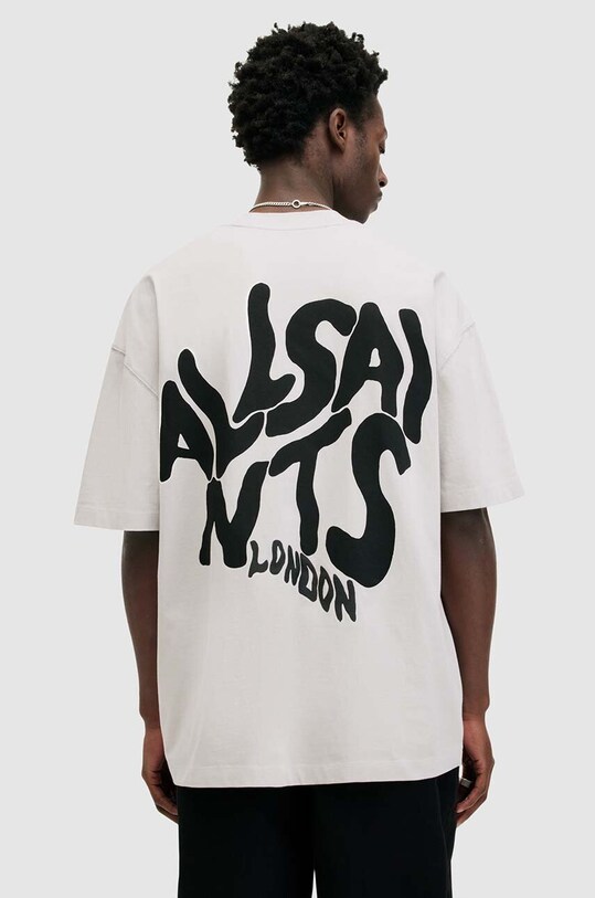 AllSaints pamut póló ORLANDO SS fehér M022PA