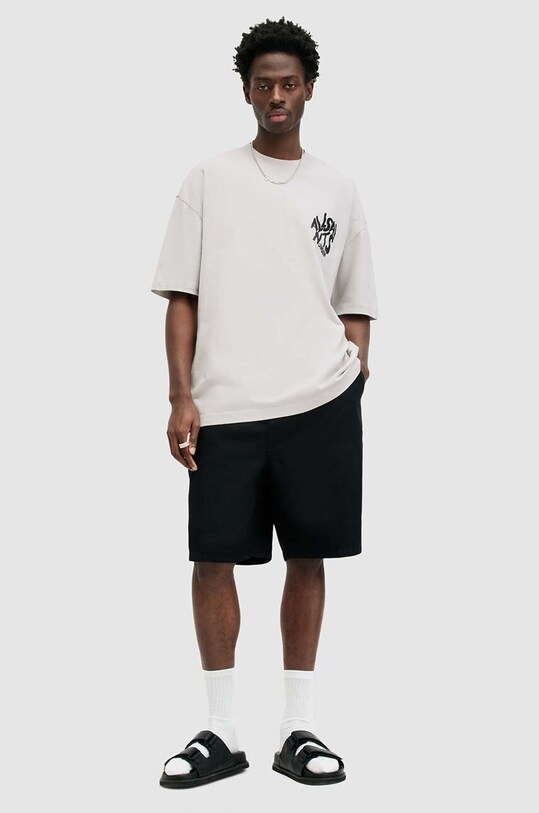 AllSaints pamut póló ORLANDO SS M022PA fehér