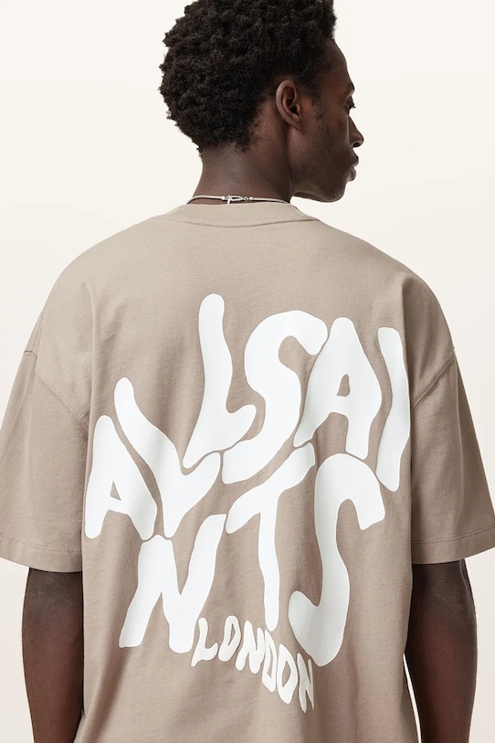 Îmbrăcăminte AllSaints tricou din bumbac ORLANDO SS M022PA bej