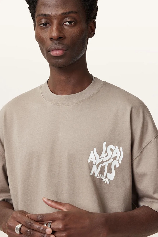 AllSaints tricou din bumbac ORLANDO SS bej M022PA
